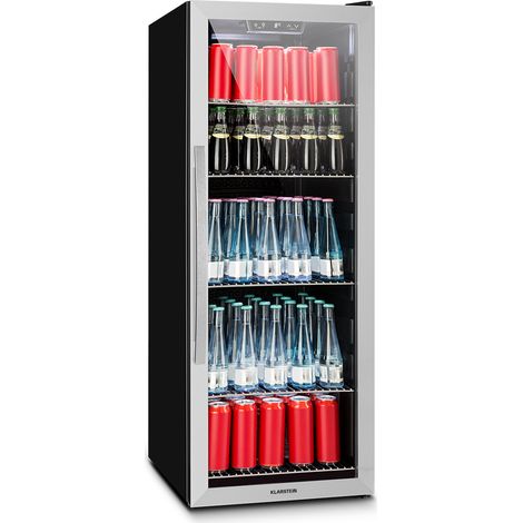 Beersafe 6XL Kühlschrank 201 Liter 5 Böden Panoramaglastür Edelstahl (1/5)