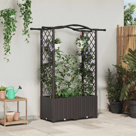Teenpull – Hochbeet mit Rankgitter und Dach Braun 125 x 40 x 138 cm PP (1/5)