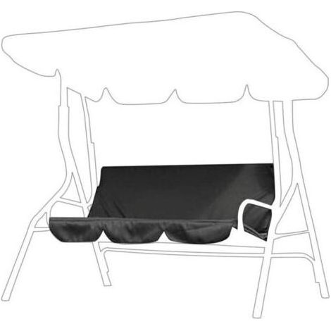 Lntyq Balançoire extérieure 3 Places Chaise Coussin étanche Remplacement Housse de siège pivotant Patio Swing Chaise Housse de Protection extérieur pour Patio Jardin Yard(Noir) (1/4)