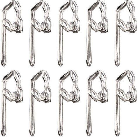 Packung mit 100 Duschvorhanghaken aus Metall – 3 x 1,5 x 2 cm – Silber (1/4)
