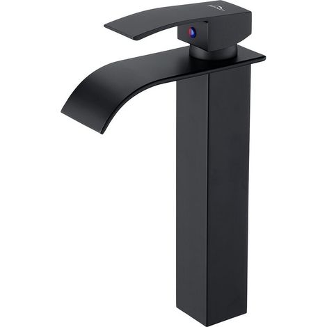 Robinet Lavabo - Bec Versoir Cascade - Commande Monocommande - Acier Inoxydable 304 - Pour Salle De Bains Vanité Bar - 1 Pièce (1/5)