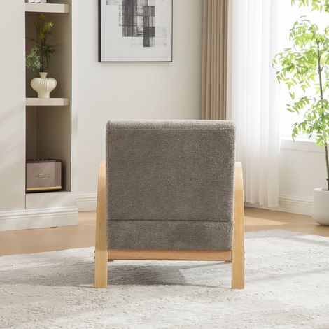 Chaise longue en tissu scandinave – Tissu chenille doux et cadre en bois solide,idéal pour le salon et la chambre - GRIS