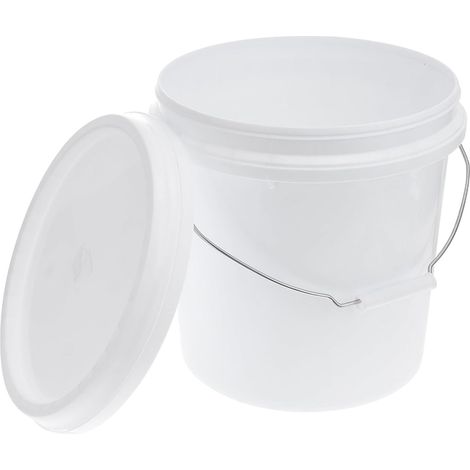Seau Plastique Blanc Hermétique de 8 L Poignée Latérale, Résistant aux Changements de Couleur, pour Stockage Alimentaire et Usage Peinture (1/5)