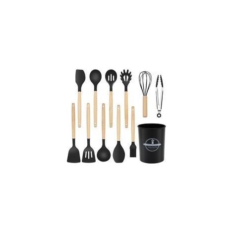 Ensemble de 12 ustensiles de cuisine , noir (1/4)