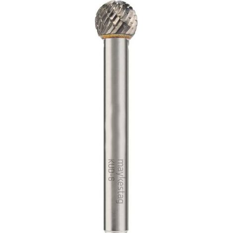 Fraise Rotative HM Tige Cylindrique Forme Sphérique - Fontes, Aciers D. 10 x Lt. 65 x Lu. 18 x Q. 6 mm - Diamwood