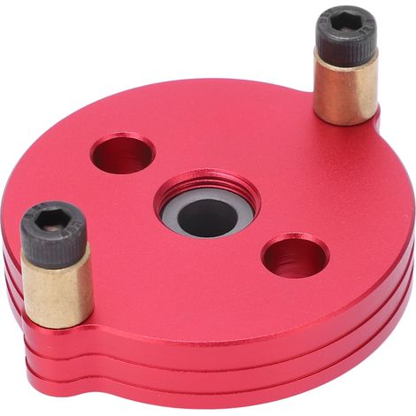 Guide de perçage droit pour le travail du bois, en alliage d'aluminium, rouge, avec douilles de perçage de 2 à 10 mm. (1/5)