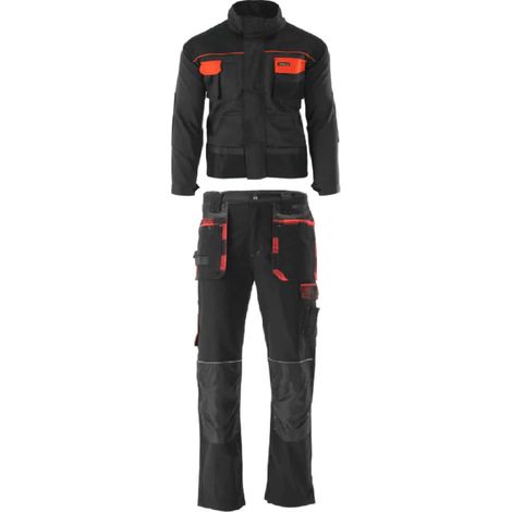 COMPLETO LAVORO GIACCA PANTALONE TUTA GIUBOTTO 2PZ MECCANICO TECNICO TASCHE TO TAGLIA XL 375to (1/5)