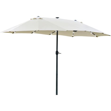 Parasol ovale blanc crème 440 x 256 cm