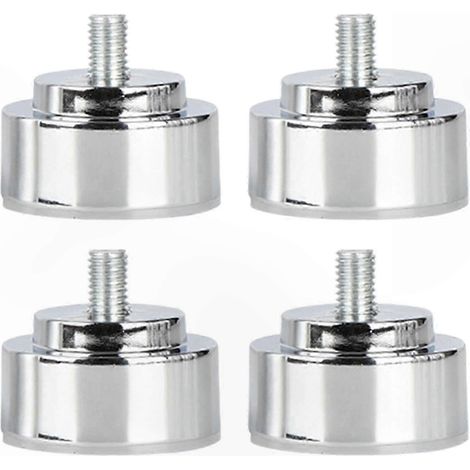 Pieds métalliques réglables à filetage M10, compatibles avec les canapés, les lits, les tables et les armoires, argentés, 3 cm. (1/5)