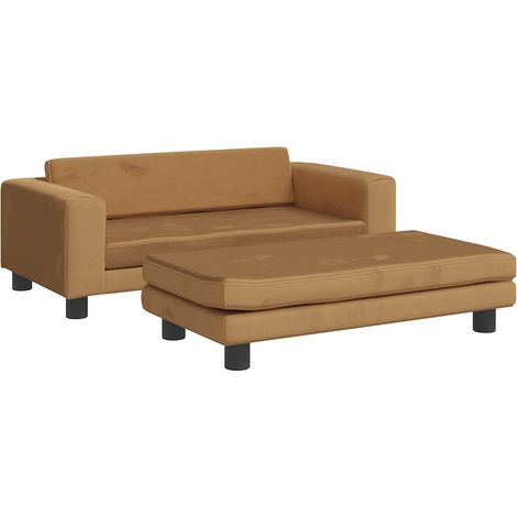 Lit pour chien panier canapé confortable avec extension 100 x 50 x 30 cm velours marron
