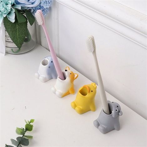 Porte-brosse à dents de dessin animé multifonctionnel en résine pour garder la brosse à dents en forme d'animal propre pour la s (1/5)