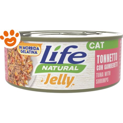 Life Cat Jelly Tonnetto con Gamberetti - Lattina 70 Gr -