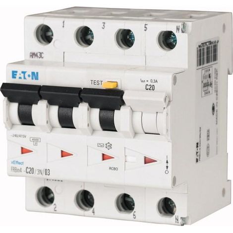 Disj. diff. FRBm4 100mA cbe C 3P+N Type A,20A 000170930 EATON FRBM4 C20/3N/01 A