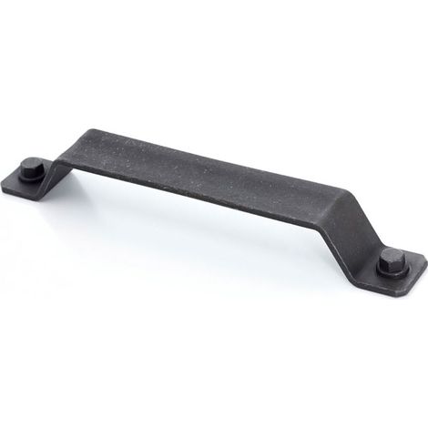 Poignée de porte coulissante en zamac entraxe 160 – Décor anthracite – Pour meubles industriels – Livré sans vis – Metakor (1/2)