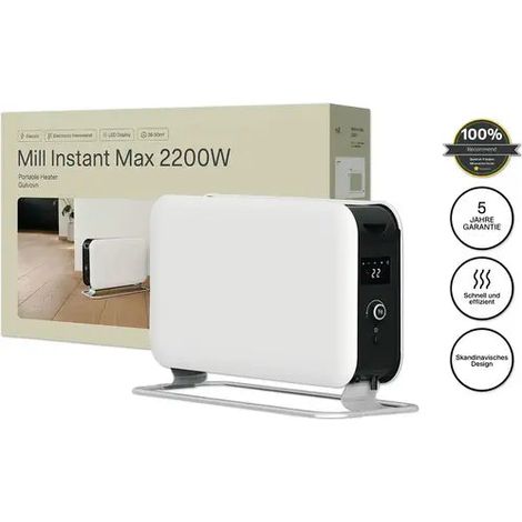 [NEUWERTIG] B-Ware Mill Konvektionsheizung Heizgerät Led Heizung Weiß 2200 W Innen Sofortwärme