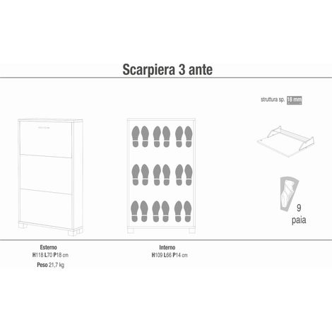 DEBBY - scarpiera a 3 ante
