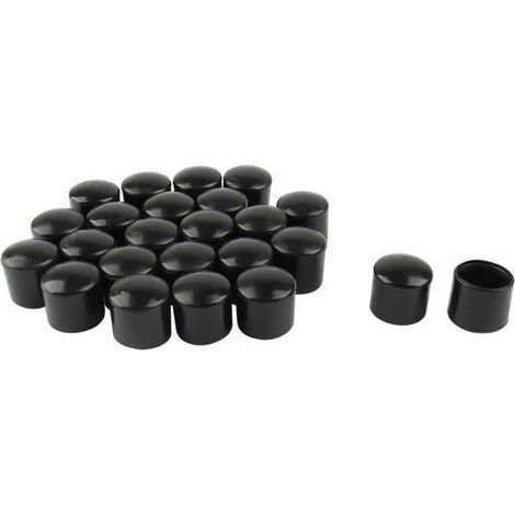 24Pcs Pied de chaise Embout Meuble Embout Tube Jambe Patin Capuchon Protection PVC Antidérapant 16mm (1/4)