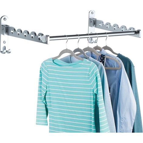 Kleiderhaken aus Aluminium, klappbare Wandkleiderständer, Wand-Wäscheständer, klappbare Kleiderstangen, Wandkleiderschränke (1/2)