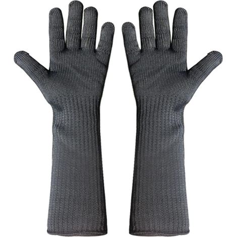 Gants résistants aux coupures, Gant résistant aux coupures niveau 5 Protection fil d'acier sécurité boucher cuisine jardin travail pêche ménage gant appliquer à boucher viande couper huître décoquilla (1/5)