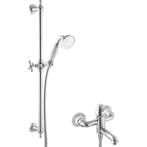 PaulGurkes Ensemble de Douche Nostalgie pour Baignoire avec Mélangeur Monocommande (1/5)
