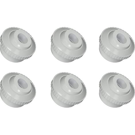 APEX 3/4" Directional Flow Eyeball Inlet Jet for Compatible with Hayward SP1419D with 1-1/2" MIP Threa White Opening Hydrostream Return Jet Replacement Part(6 Pack) (1/4)