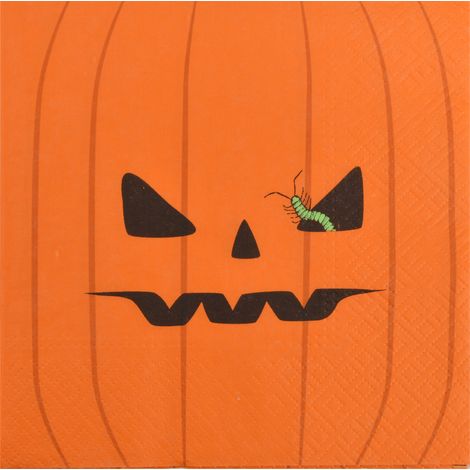Lot de 20 serviettes en papier Citrouille effrayante