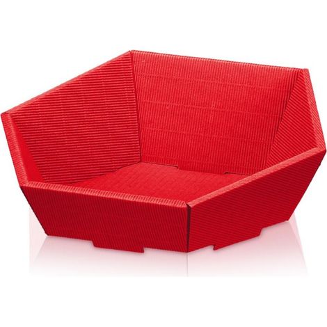 1000 x Präsentkorb Geschenkkorb 290x270x60/105 mm offene Welle Rot (1/3)