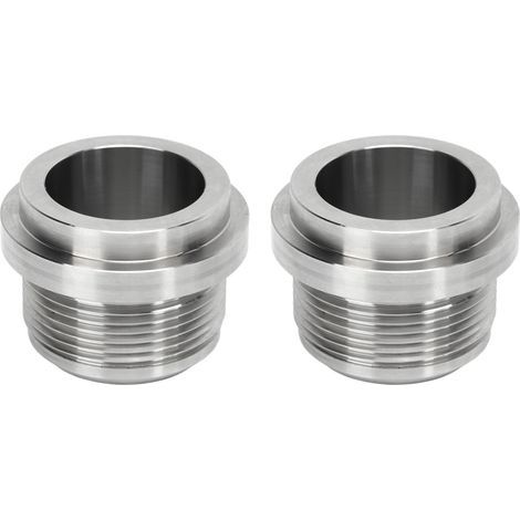1 paire de raccords soudés en acier inoxydable AN20, antirouille, résistant aux hautes températures, argenté, pour couvercles de vannes de radiateurs (1/5)