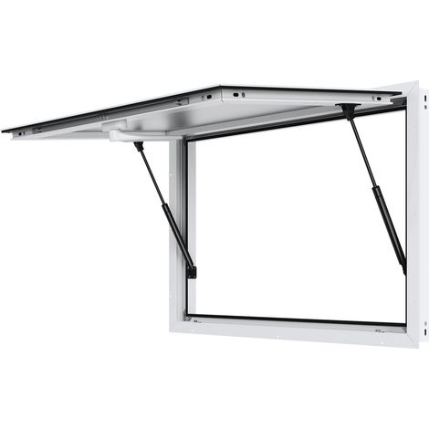 Fenêtre de concession, 915 x 610 mm, fenêtre de service pour camion de restauration en alliage d'aluminium avec porte à auvent et crochet de traction, pour remorque de concession, jusqu'à 85º (1/5)