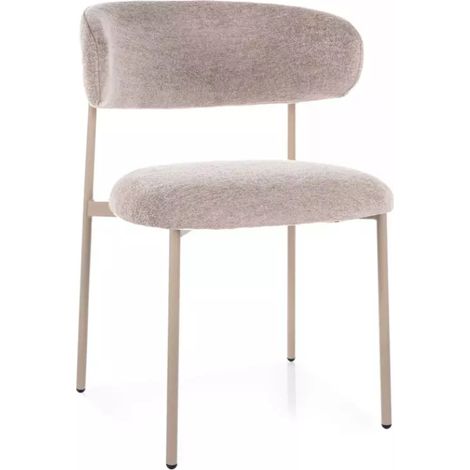 Chaise tissu beige structure métal cachemire confort épuré et design JULIAZ (1/3)
