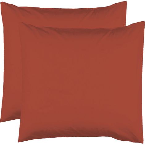 2 Taies d'oreiller 63 x 63 cm - Tomette - 100% coton 57 Fils