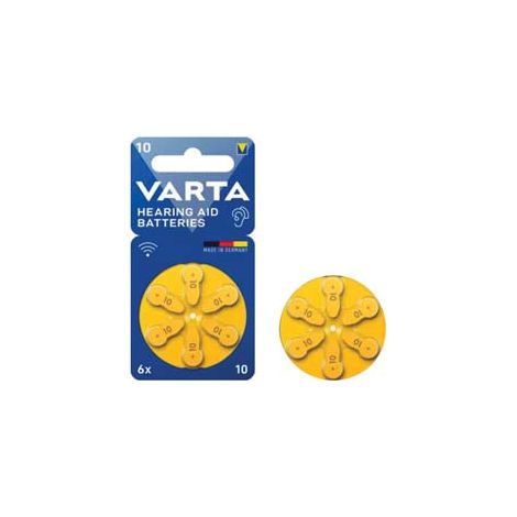 Pila Specialistica a Pastiglia per Apparecchi Acustici Varta 10 Cod 201827