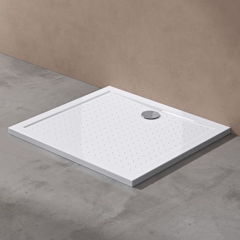 doporro Bac à douche 90x100 receveur de douche antiglisse rectangulaire blanc Lucia02AR 90x100x4cm + Bonde AL01 (1/5)