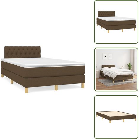 Taschenfederkern - vidaXL Boxspringbett mit Matratze Dunkelbraun 120x190 cm Stoff - Rückenlehne (1/5)