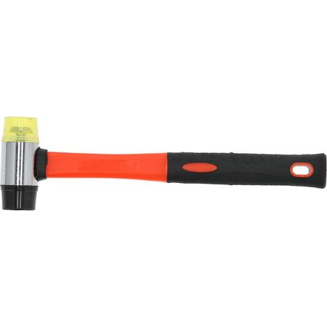 Mazo pequeño de goma, martillo pequeño con mango flexible de fibra de vidrio de doble cara para la instalación de revestimientos de suelos. (1/5)