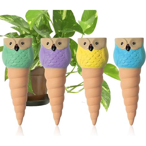 Kit de riego por goteo, juego de 4 para regar plantas durante las vacaciones, para uso interior y exterior, oficina, jardín, macetas de terracota, botella de riego por goteo (1/4)