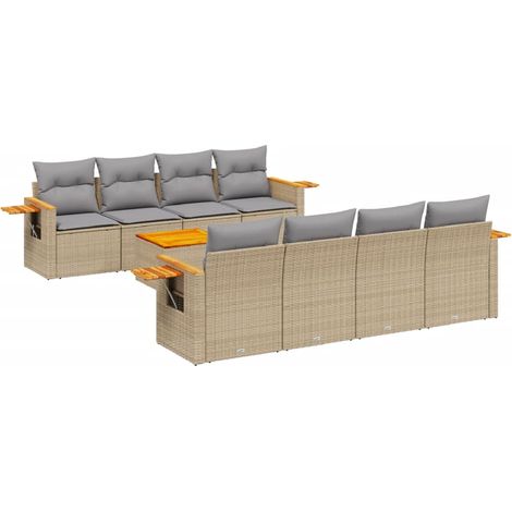 Maison Exclusive - Patio Sofa Set 8 plaza Beige and Grey (1/5)