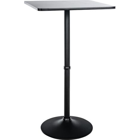 Tavolo alto da bar con piano quadrato 60 x 60 cm in legno nero con struttura in alluminio 100005818