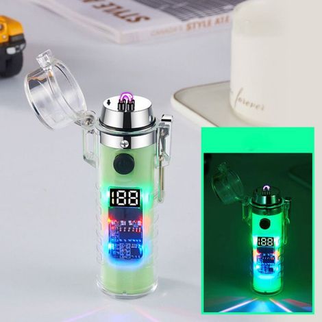 Briquet électrique avec écran numérique - - USB rechargeable Briquet sans flamme - Avec lampe de poche étanche (1/5)