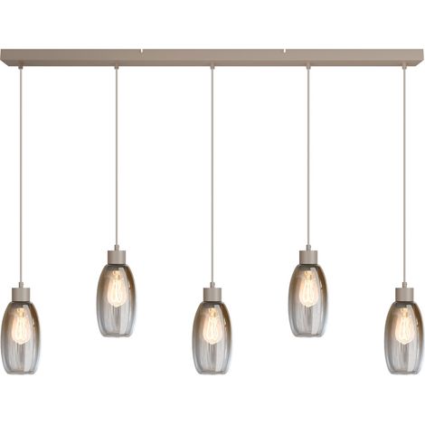 Lampe suspendue en verre Olive 5x Ø 12,5cm - sable - 2431-36-130-5-02-12 (1/2)
