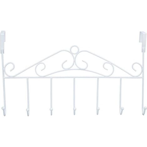 Au-Dessus des Crochets de Porte, Organiseur de Porte-Serviettes détachable à 7 Crochets sur Le Porte-Serviettes Porte-Manteau pour Serviettes Sacs à Main Manteaux(Blanche) (1/5)
