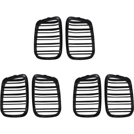 Tre griglie anteriori a doppia linea nere lucide per cofano, per Mercedes-Benz Serie 5 E39 525/528 (1995-2004), codici articolo: 51137005837/51137005838