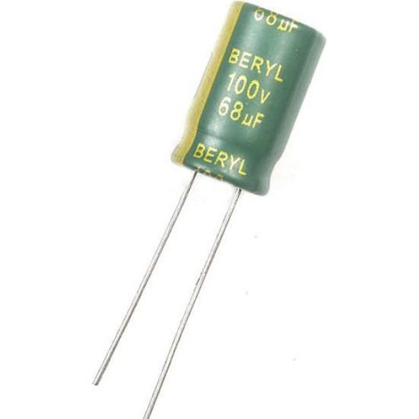 Condensateur Électrolytique En Aluminium - 100 V - 68 µF - 10 X 16 Mm - Température Max 105 °C - Lot De 5 (1/5)