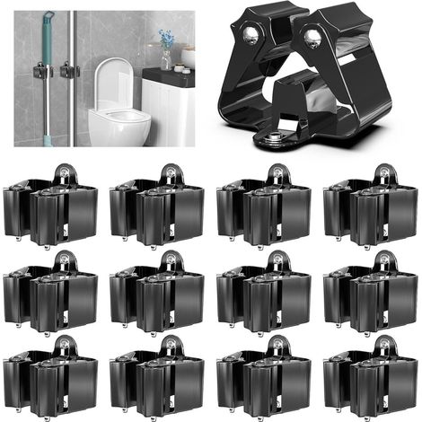 Lot de 12 supports pour balais - Porte-outils mural de jardin - Pince pour balai - Support mural de rangement pour outils - Porte-outils en acier - Outils de jardin - Pour pelle, balai, maison, jardin (1/5)