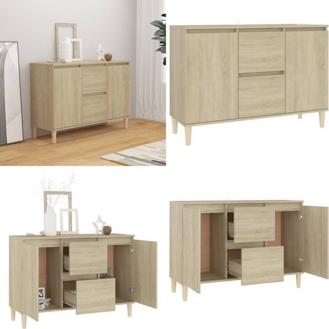 Sideboard Sonoma-Eiche 103,5x35x70 cm Holzwerkstoff - Sideboard - Wohnzimmermöbel - Holzmöbel - Schreibtischschrank - Regal - Home & Living (1/5)