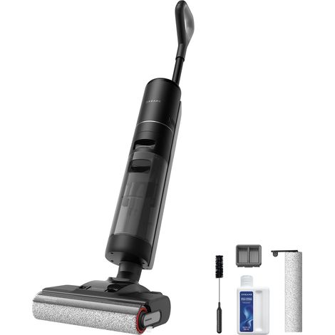 Dreame H12 Pro Ultra Nass und Trockensauger, 16 kPa Saugkraft, Bürstenreinigung 60 °C, 30 Min. Heißlufttrocknung, Selbstreinigung mit festem Schaber, Doppel-Kantenreinigung, intell. Erkenn. & Anpass