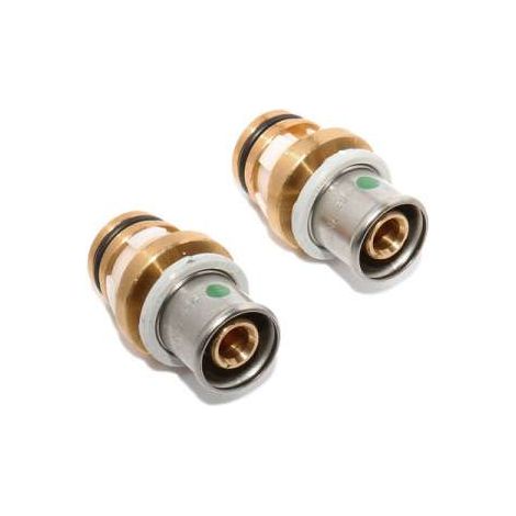 Viega 1 Paar Steckadapter mit SC Sanfix P 2133 in 16mm Rotguss 429867