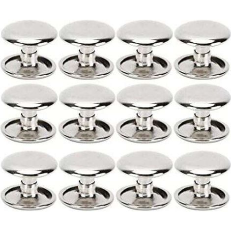 Packung mit 200 doppelköpfigen Metallrohrnieten für Leder, Reparaturen, Taschen, Gürtel, Schuhe, Nähen, Dekoration, 12 x 10 mm (silber) (1/4)