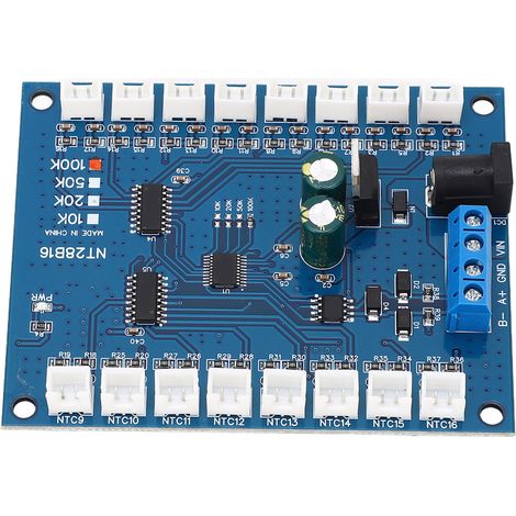 16-Kanal-RS485-Temperatursensormodul -20 °C bis +125 °C Messplatine für B3950 1 % NTC 100 kΩ 10 kΩ–1000 kΩ (1/5)