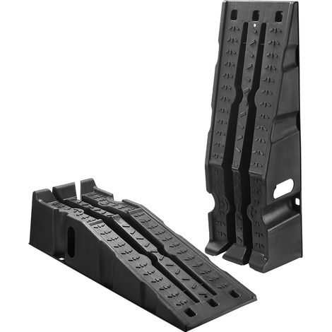Mophorn Autorampen Auffahrrampen 2 Stk. 17 cm Hubhöhe, tragbare Servicerampen für Fahrzeugwartung, Ölwechsel und Reparaturen, 1814 kg Tragkraft pro Rampe, Schwarz